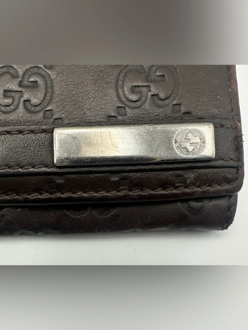 Gucci Wallet Chocolate Brown Guccissima Leather Long Continental GG Authentic - Picture 5 of 12